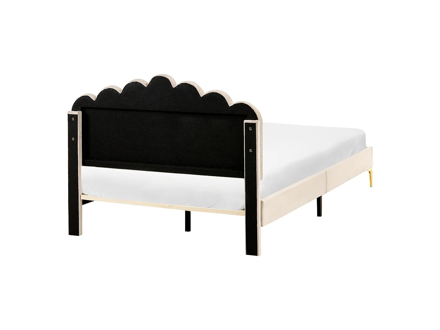 Lit avec sommier Velours SAUVIAN 120 x 200 cm Beige