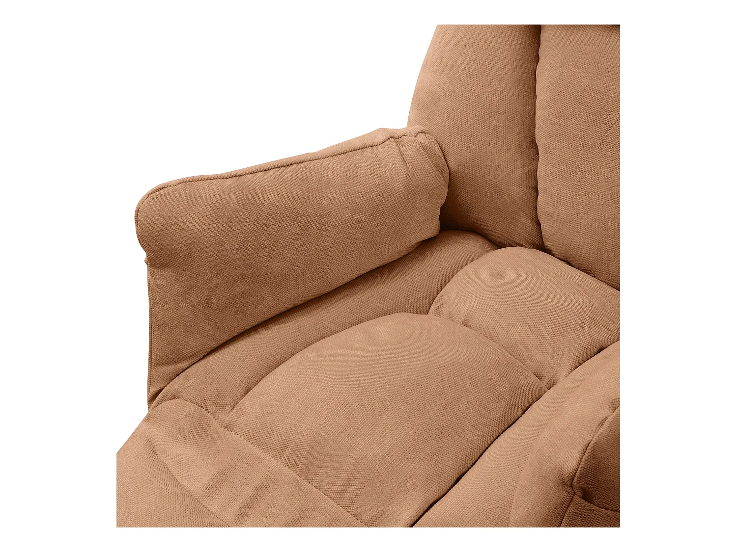 Fauteuil relax marron en lin structure acier dossier et repose-pied réglables accoudoirs rabattables siège inclinable rembourré chaise longue lecture