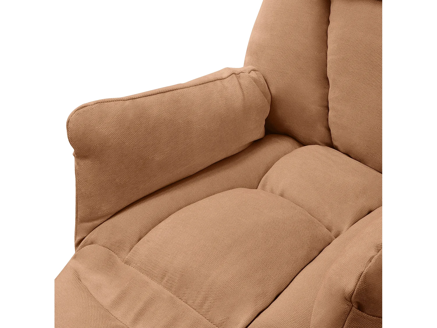 Fauteuil relax marron en lin structure acier dossier et repose-pied réglables accoudoirs rabattables siège inclinable rembourré chaise longue lecture