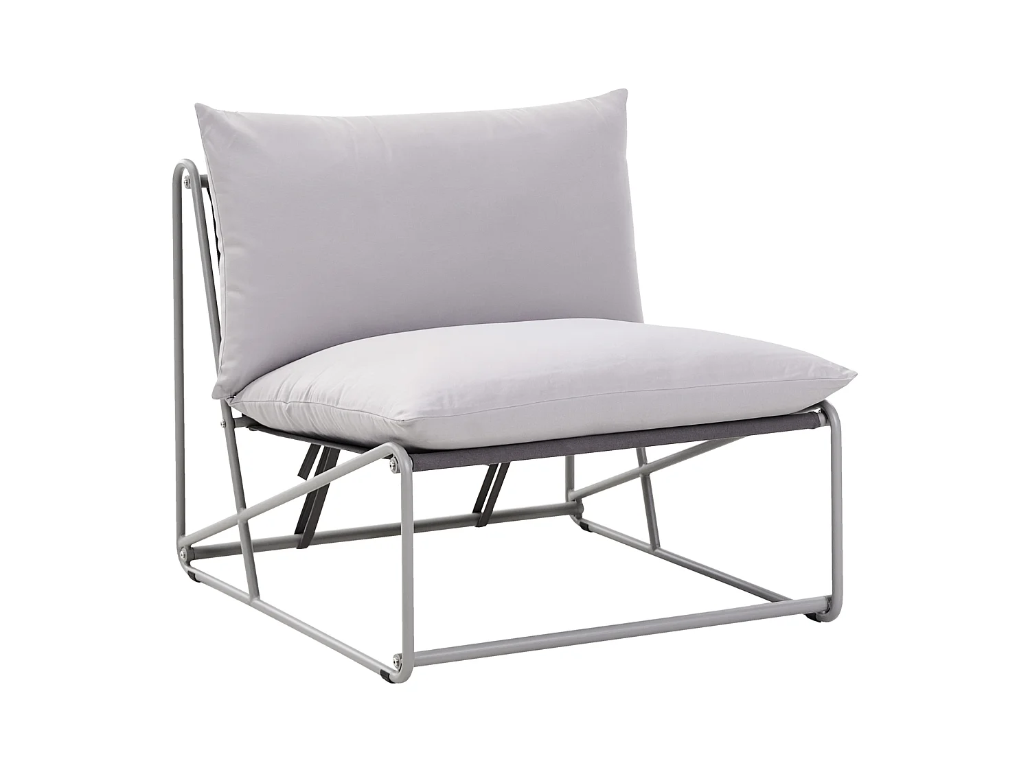 Chaise de jardin avec coussin PICO Métal Gris