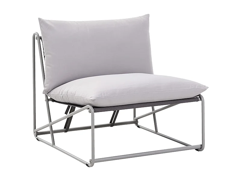 Chaise de jardin avec coussin PICO Métal Gris