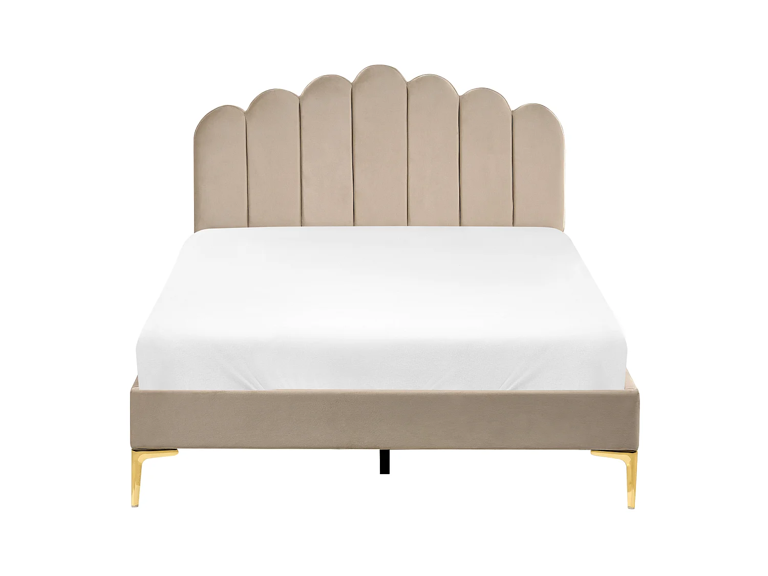 Bed Velvet SAUVIAN 120 x 200 cm (EU Small Double) Taupe