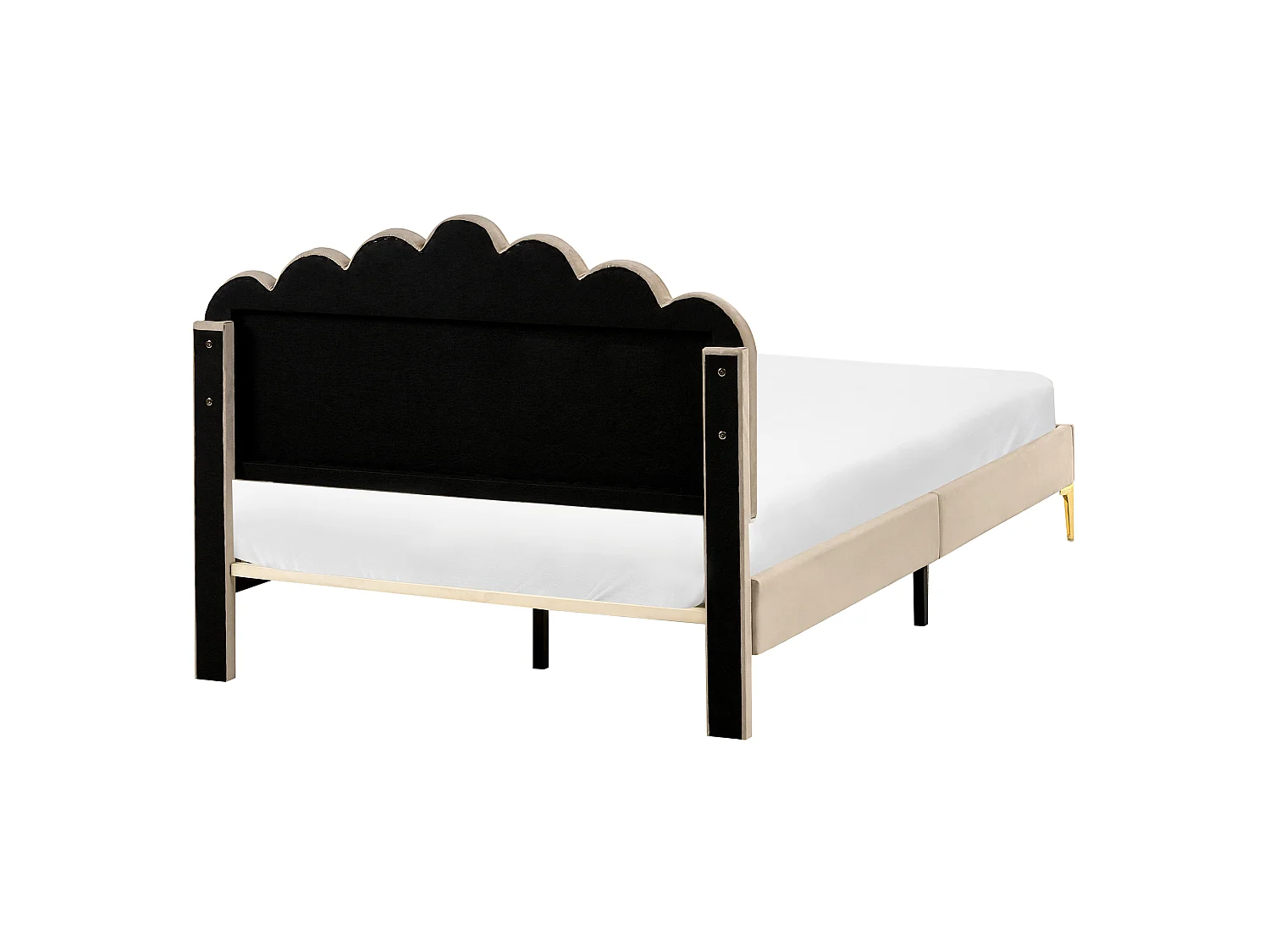 Bed Velvet SAUVIAN 120 x 200 cm (EU Small Double) Taupe