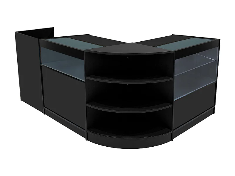 Europa LED Winkel Toonbank Set B900, C900, TB60 & LM60 - Zwart