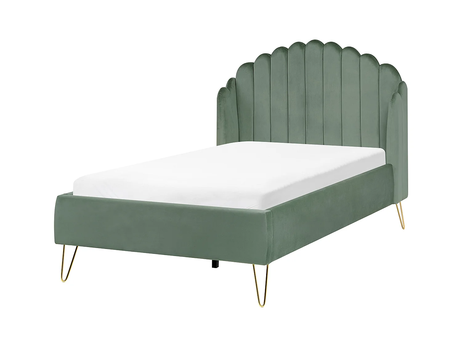 Lit avec sommier Velours AMBILLOU 120 x 200 cm Vert