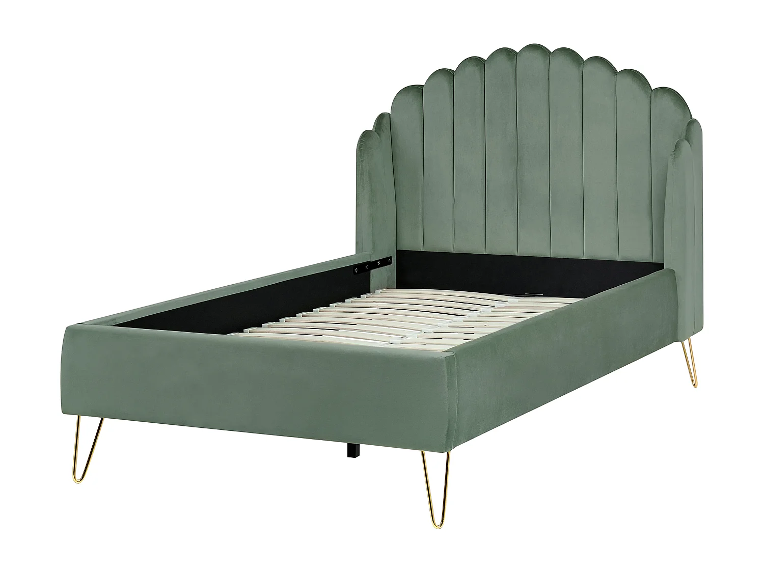 Lit avec sommier Velours AMBILLOU 120 x 200 cm Vert