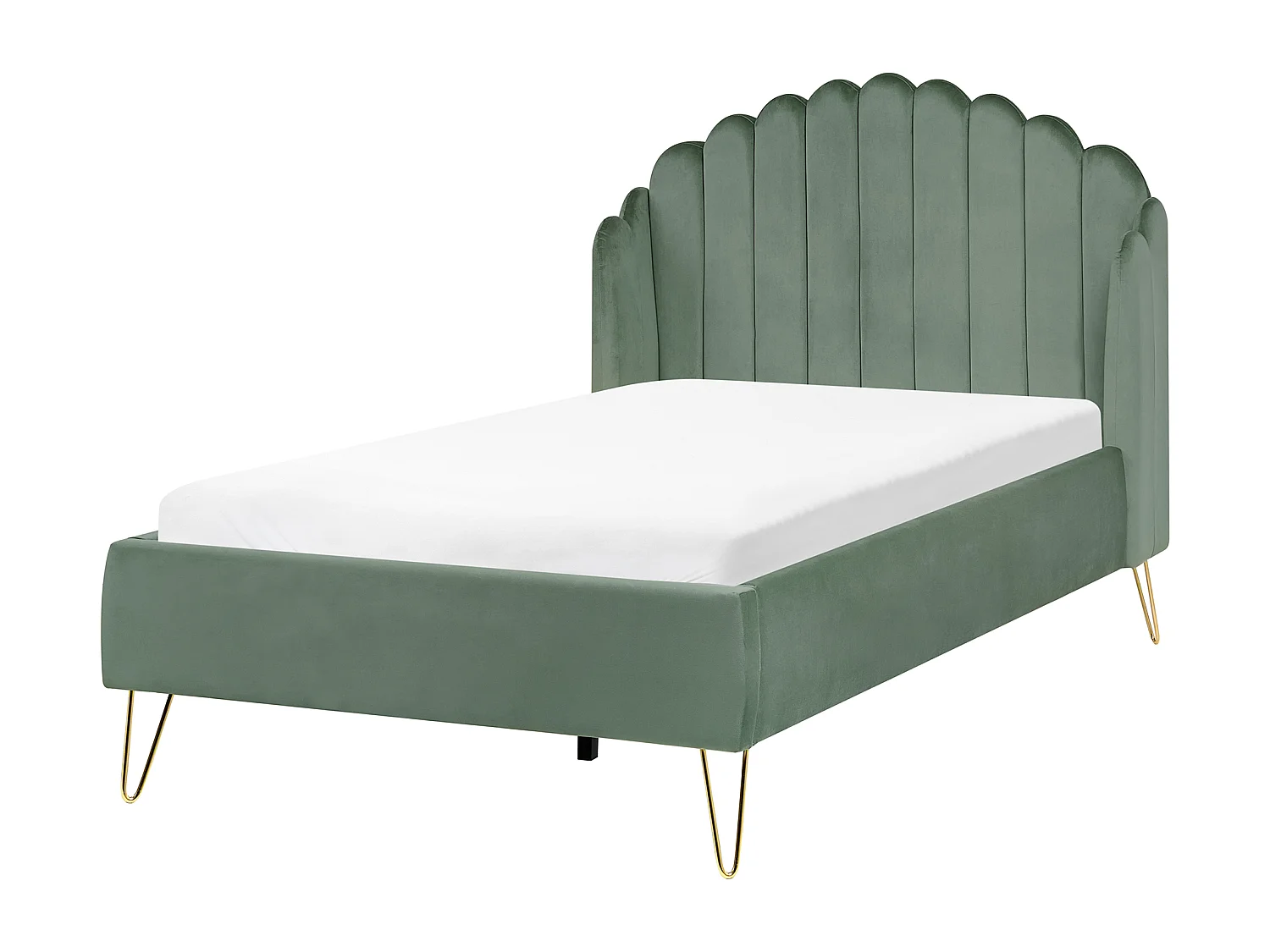 Lit avec sommier Velours AMBILLOU 120 x 200 cm Vert