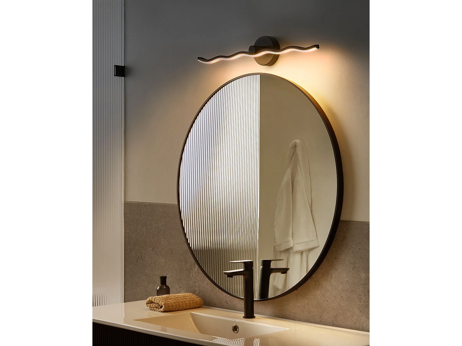 Luminaire LED pour tableau et miroir AILETTE Métal Noir