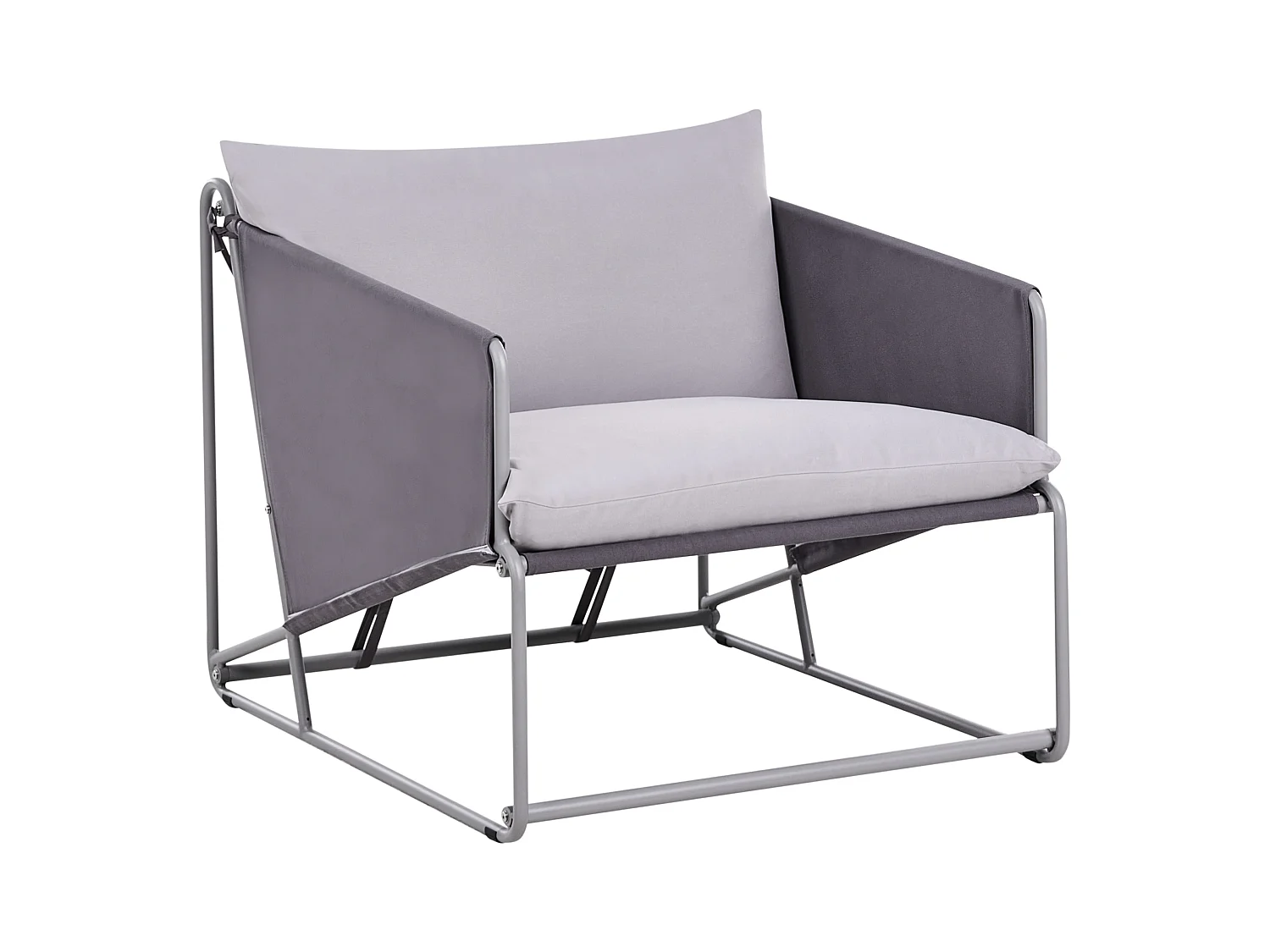 Chaise de jardin avec coussin PONTE Métal Gris