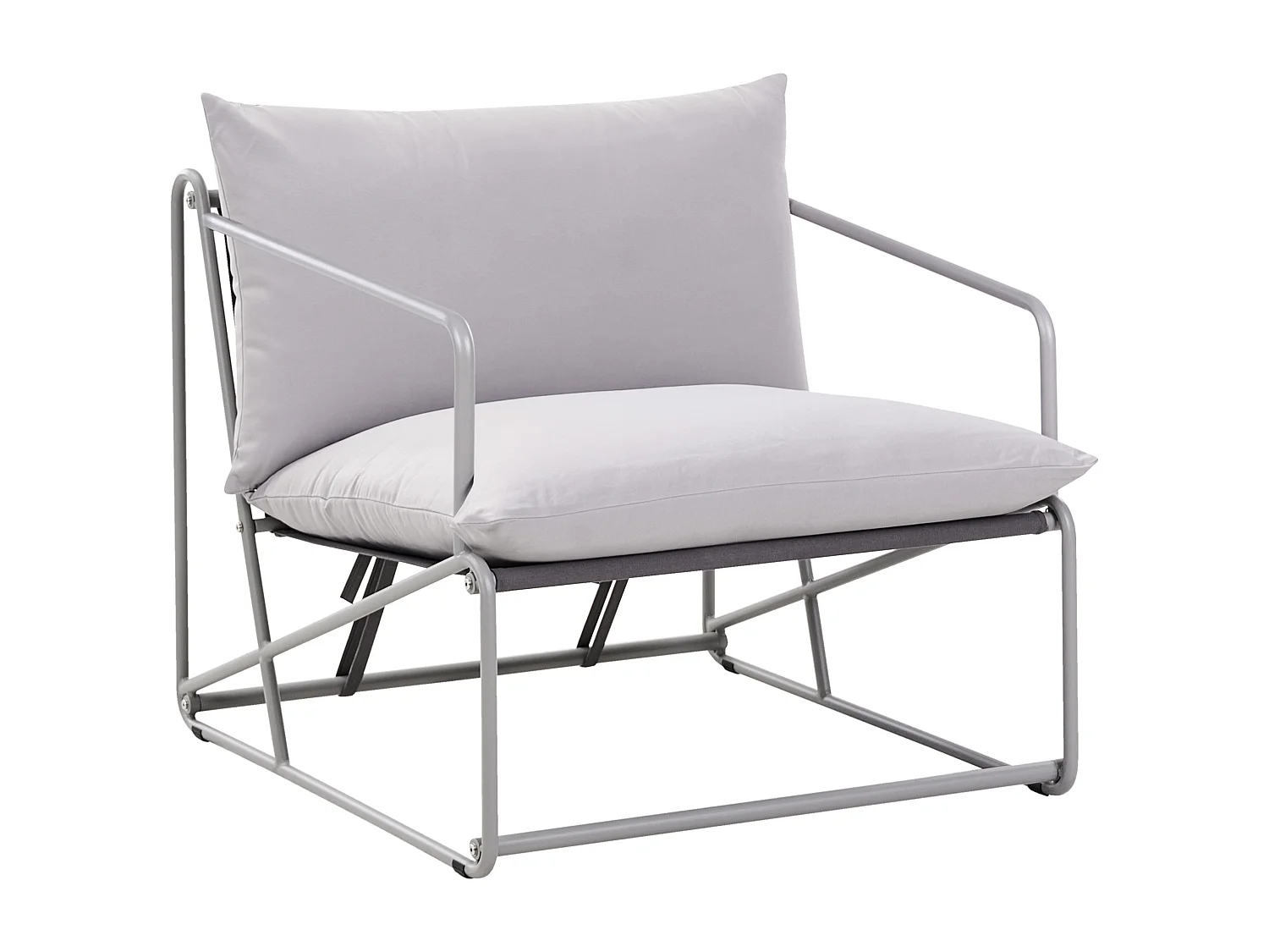 Chaise de jardin avec coussin PONTE Métal Gris