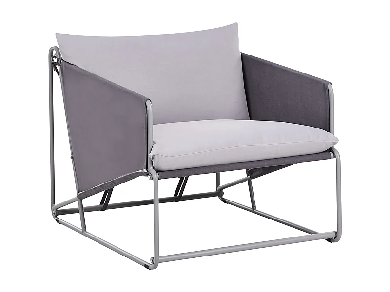 Chaise de jardin avec coussin PONTE Métal Gris