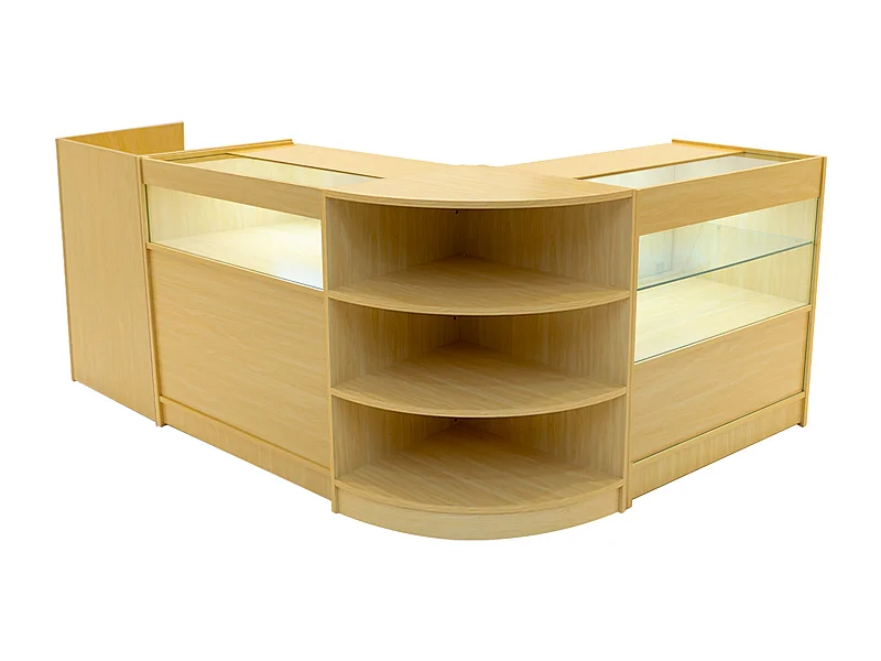 Europa LED Winkel Toonbank Set B900, C900, TB60 & LM60 - Esdoorn