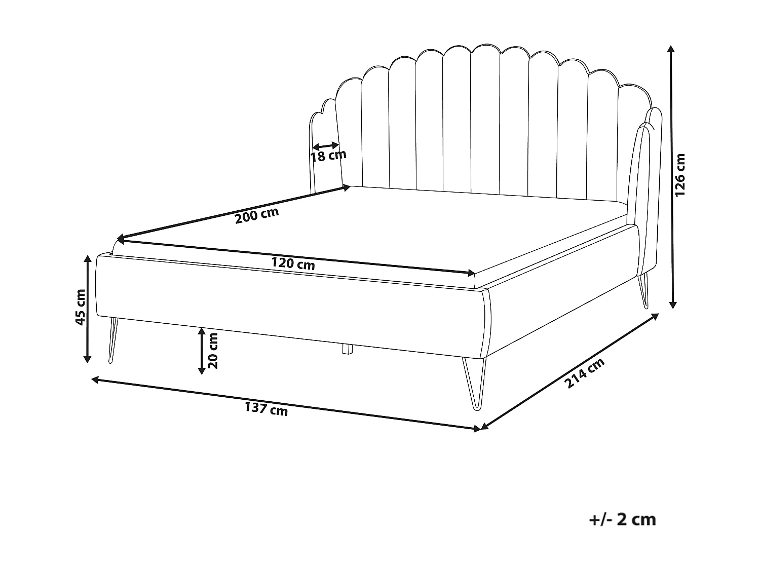 Lit avec sommier Velours AMBILLOU 120 x 200 cm Rose
