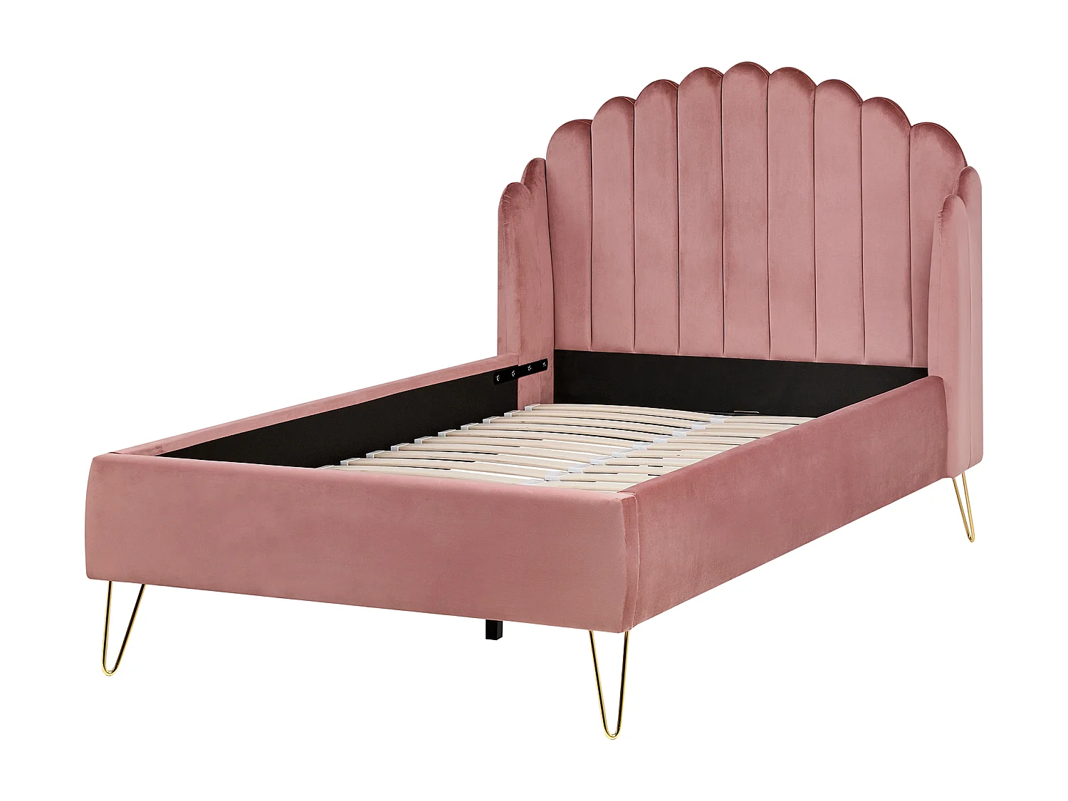 Lit avec sommier Velours AMBILLOU 120 x 200 cm Rose