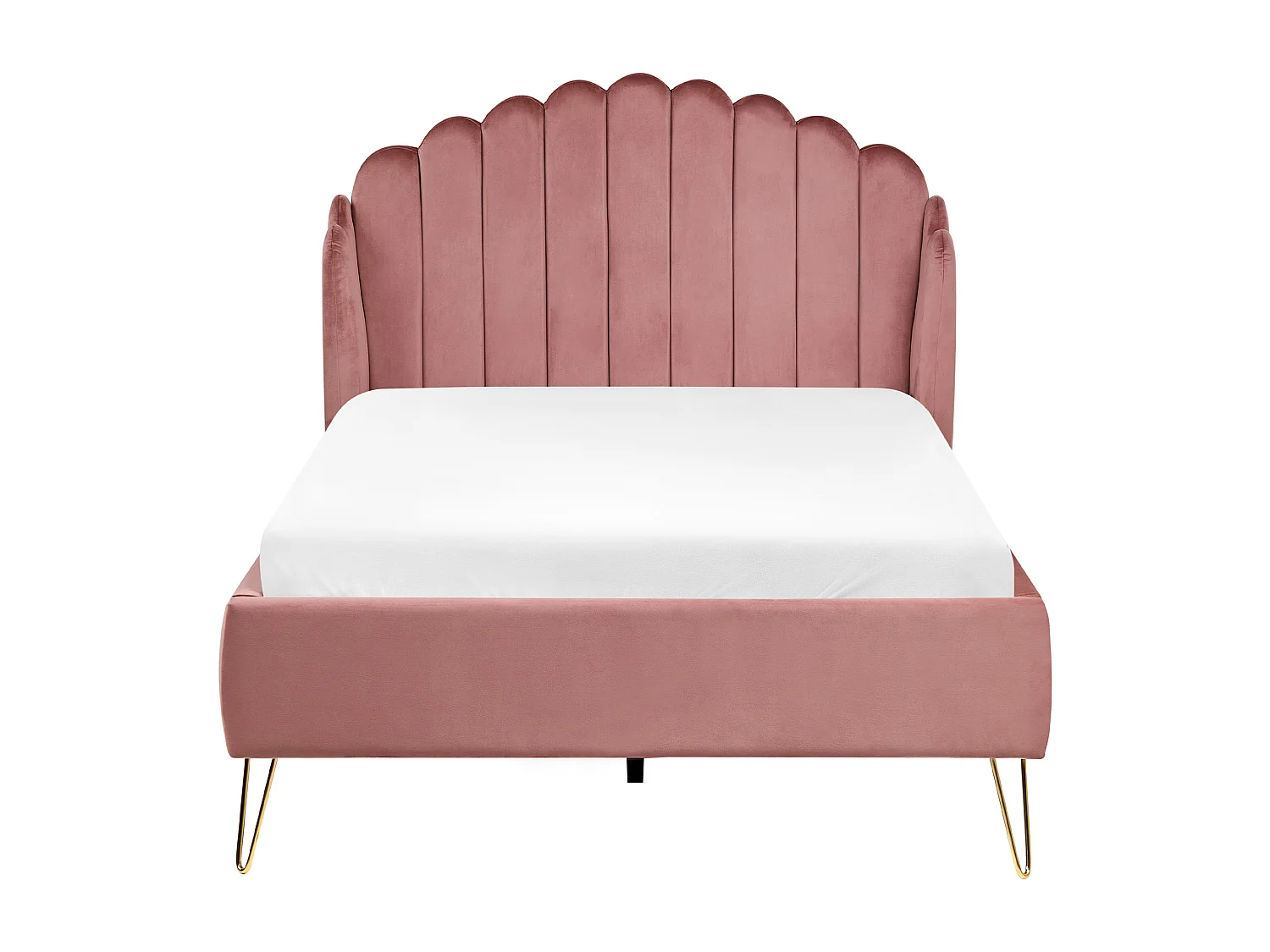 Lit avec sommier Velours AMBILLOU 120 x 200 cm Rose