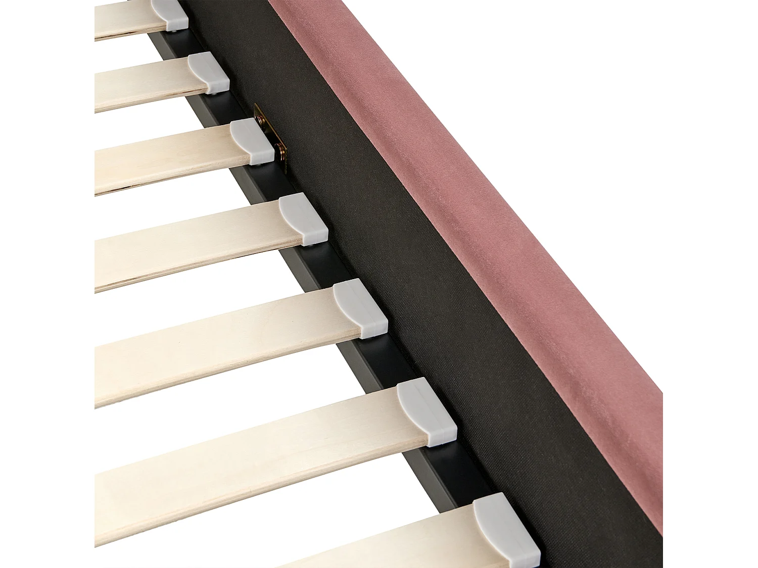 Lit avec sommier Velours AMBILLOU 120 x 200 cm Rose