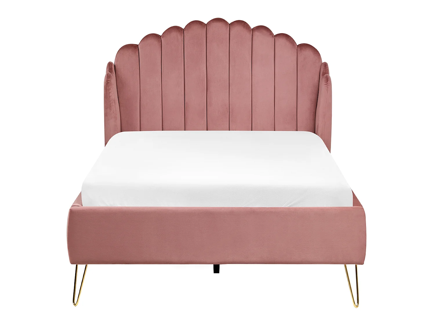Bed Velvet AMBILLOU 120 x 200 cm (EU Small Double) Pink