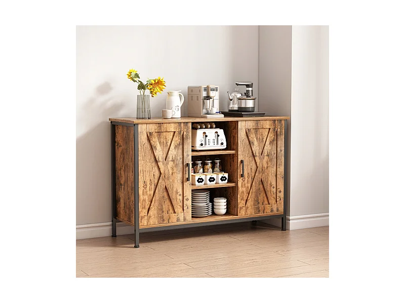 Sideboard Sideboard mit offenen Regalen Kommode Vintage Küche Wohnzimmer Loft