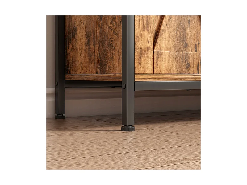 BUFFET ARMOIRE LATÉRALE AVEC ÉTAGÈRES OUVERTES COMMODE VINTAGE CUISINE SALON LOFT