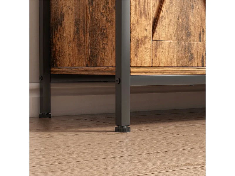 BUFFET ARMOIRE LATÉRALE AVEC ÉTAGÈRES OUVERTES COMMODE VINTAGE CUISINE SALON LOFT