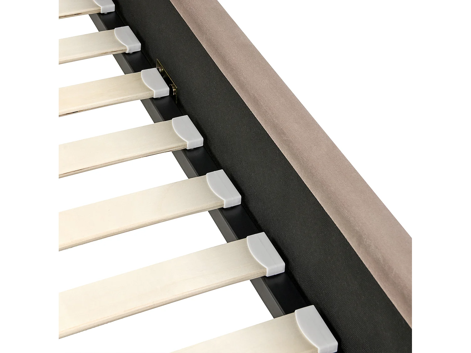 Lit avec sommier Velours AMBILLOU 120 x 200 cm Taupe