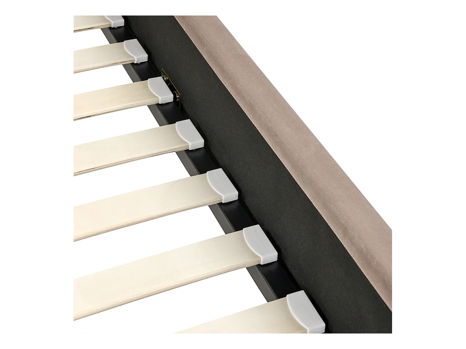 Lit avec sommier Velours AMBILLOU 120 x 200 cm Taupe