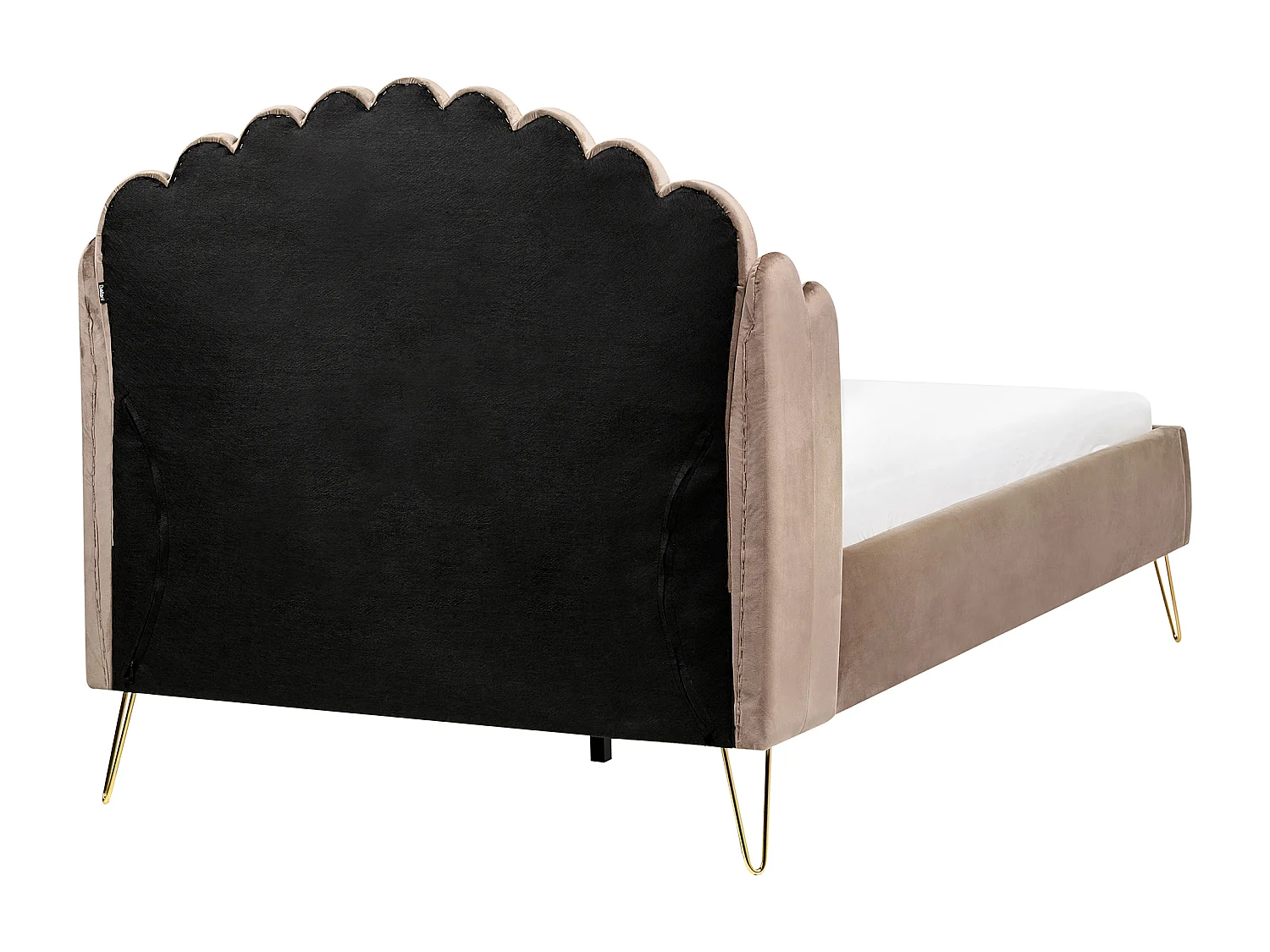 Lit avec sommier Velours AMBILLOU 120 x 200 cm Taupe