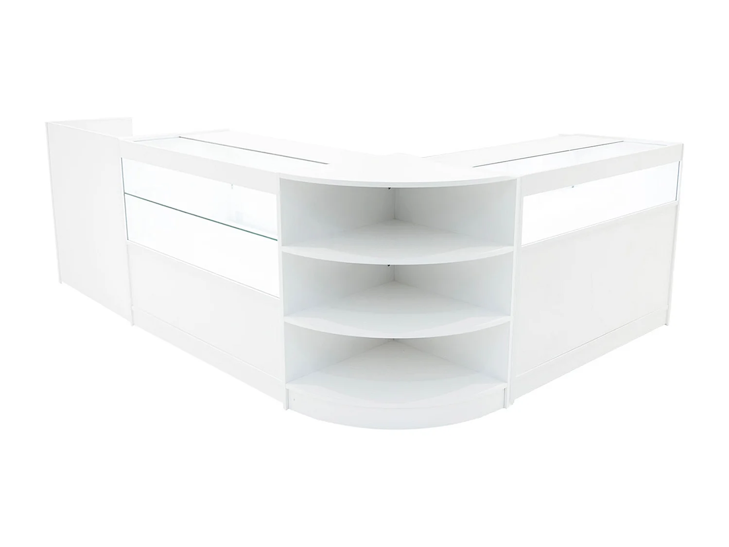 Set Mostradores Comerciales con Luz LED "EUROPA"  LM60 + B1200 + C1200 + TB60 – Blanco