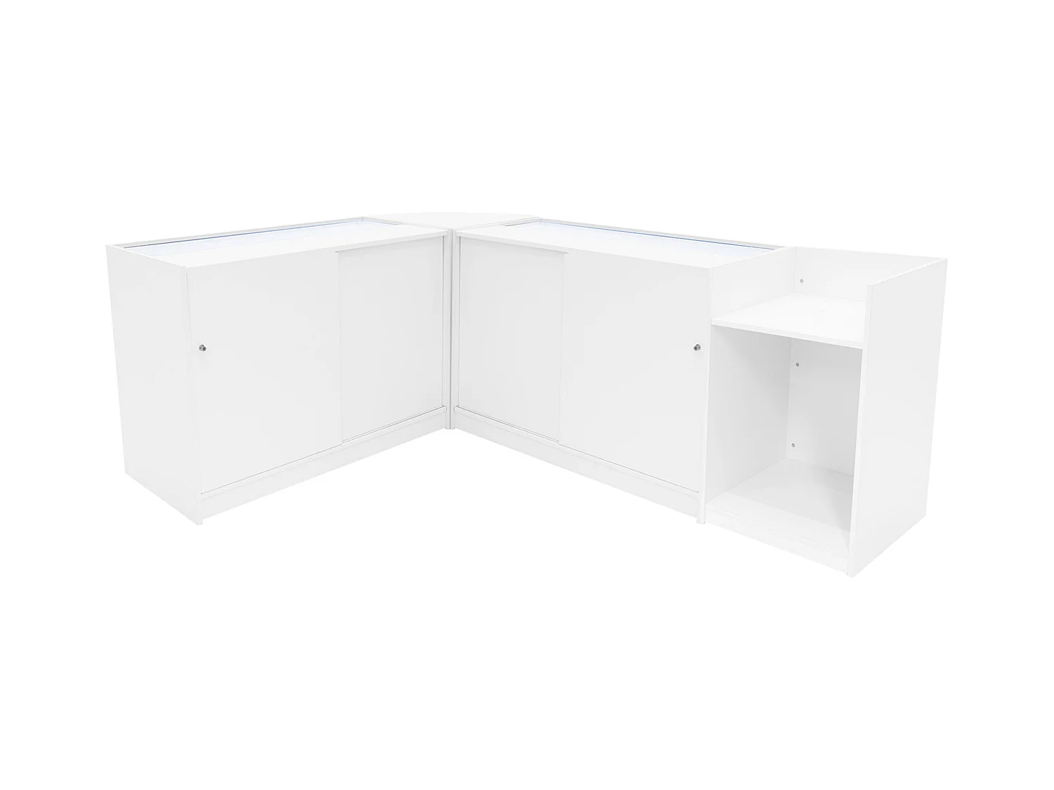 Set Mostradores Comerciales con Luz LED "EUROPA"  LM60 + B1200 + C1200 + TB60 – Blanco