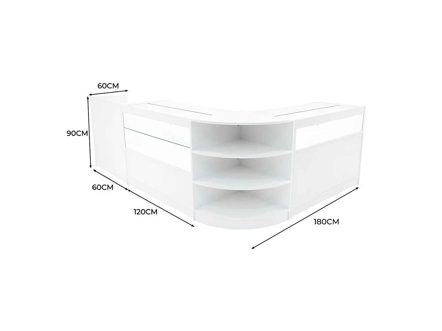 Europa LED-myymälätiskisarja B1200, C1200, TB60 ja LM60 - Valkoinen