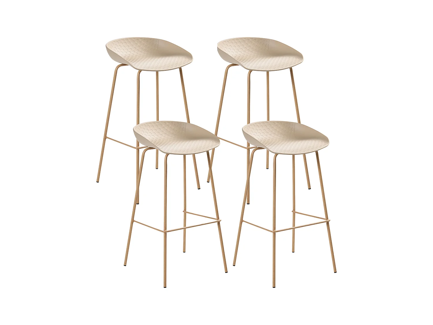 Lot de 4 chaises de bar VENLO Beige