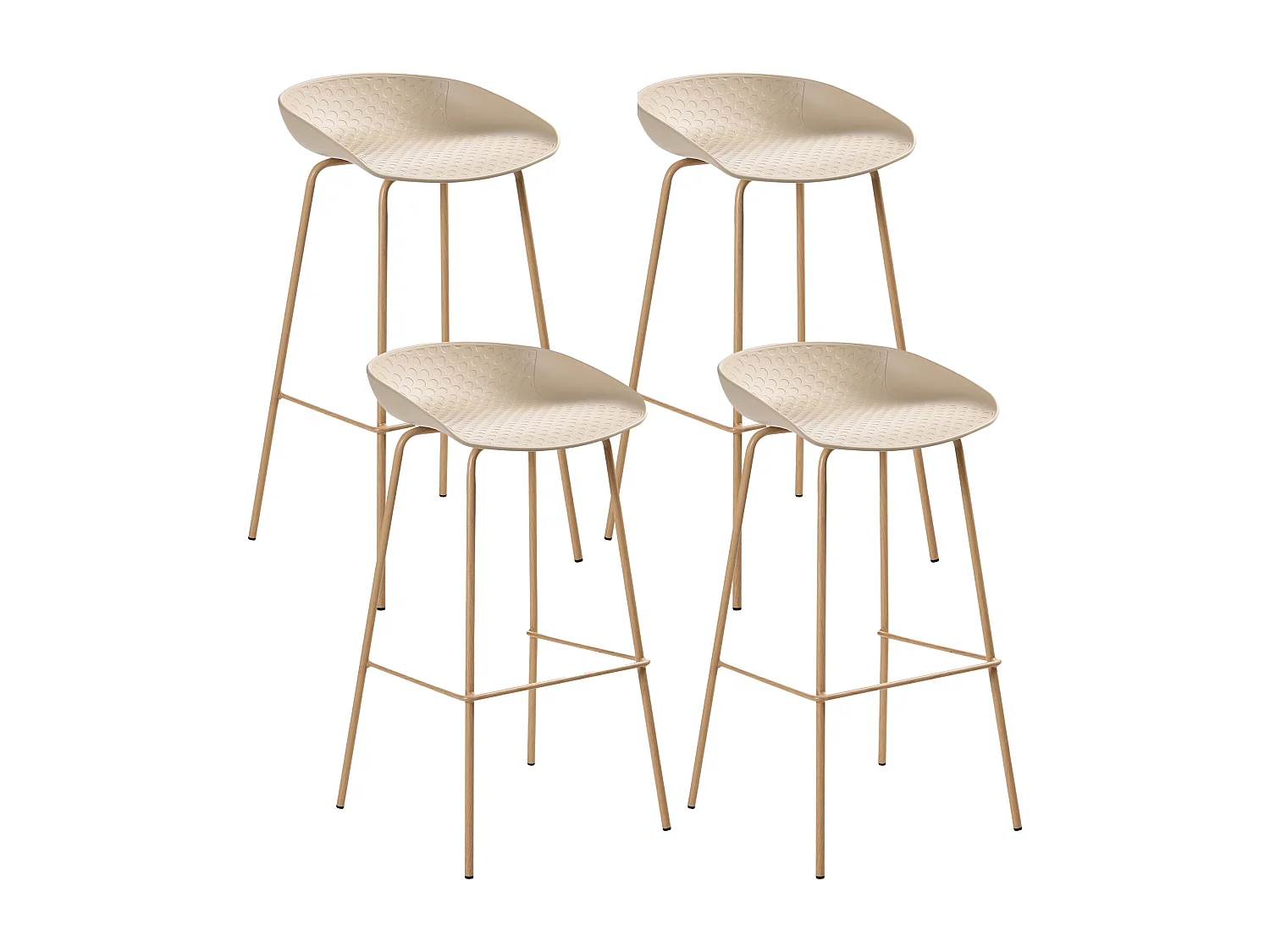 Lot de 4 chaises de bar VENLO Beige
