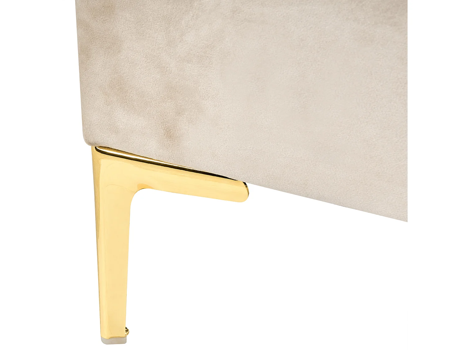 Lit avec sommier Velours SAUVIAN 160 x 200 cm Beige