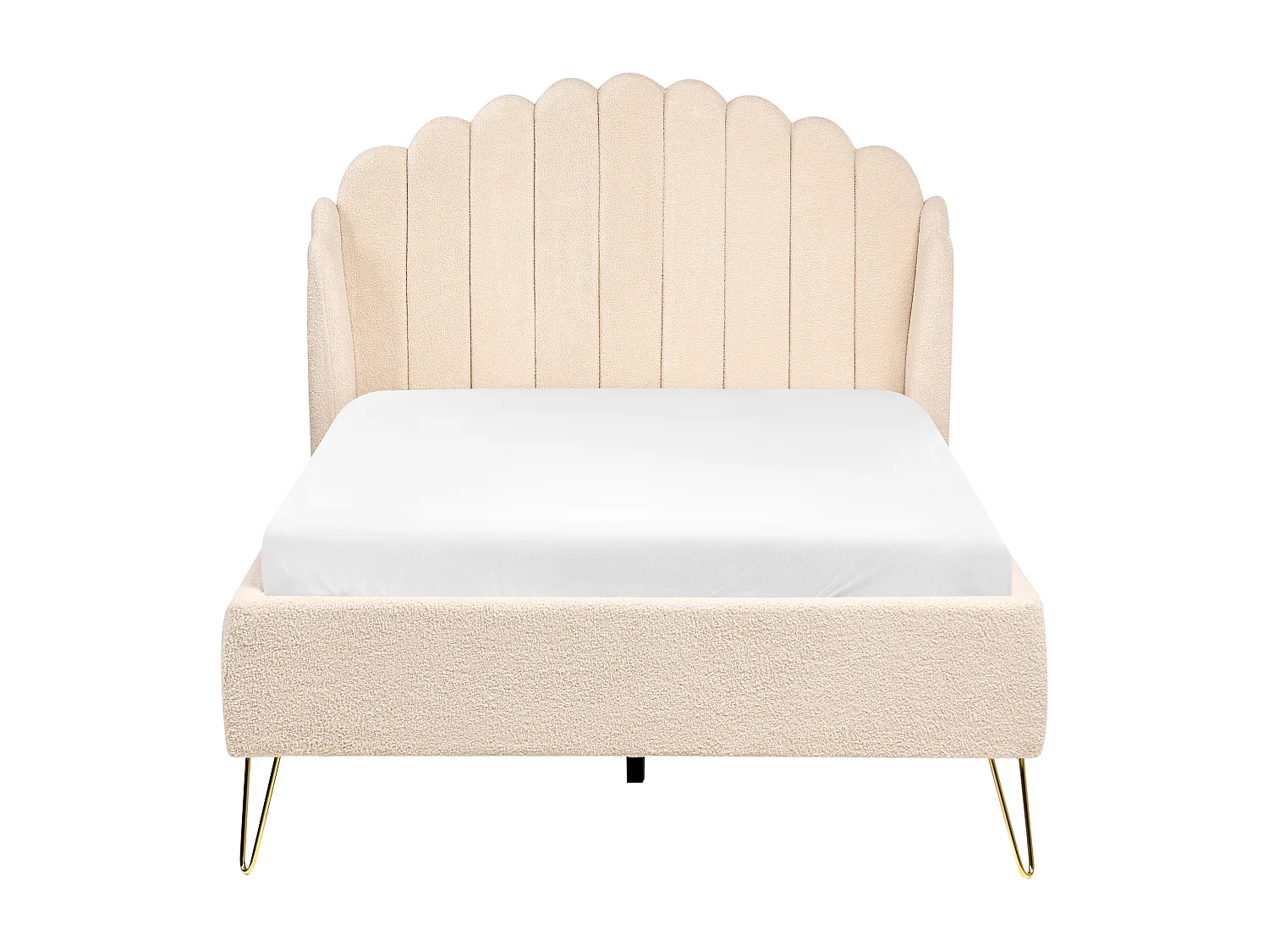 Lit avec sommier Bouclé AMBILLOU 120 x 200 cm Beige