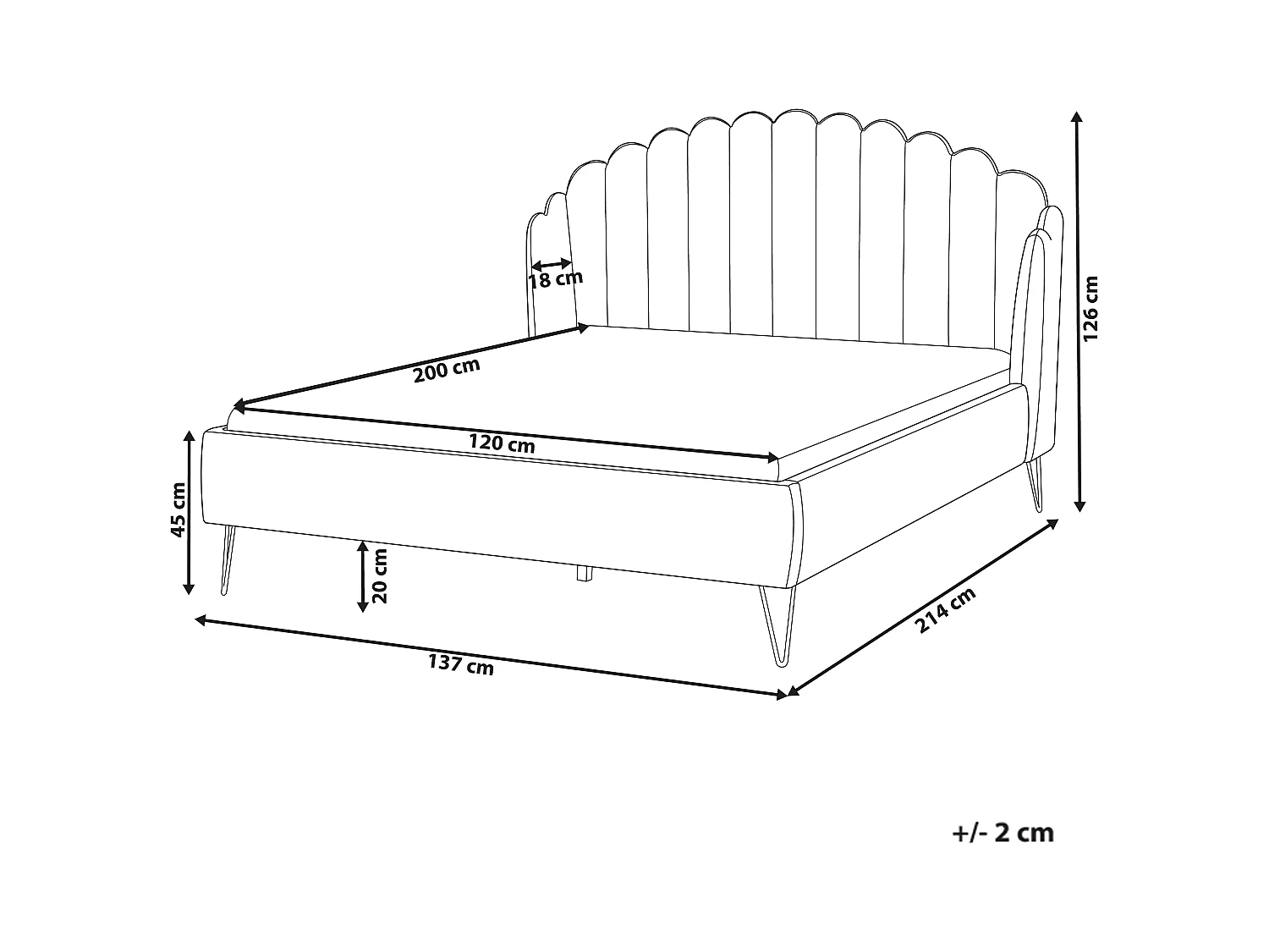 Lit avec sommier Bouclé AMBILLOU 120 x 200 cm Beige