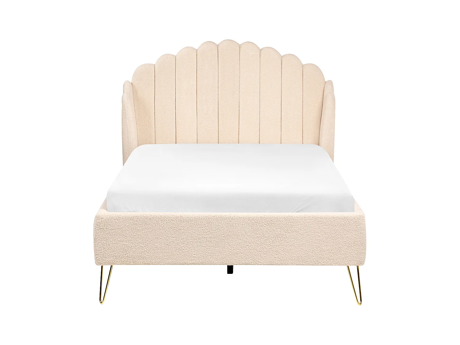 Lit avec sommier Bouclé AMBILLOU 120 x 200 cm Beige