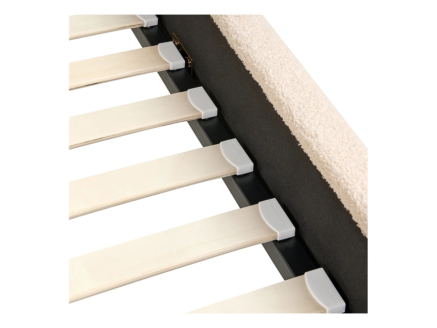 Lit avec sommier Bouclé AMBILLOU 120 x 200 cm Beige