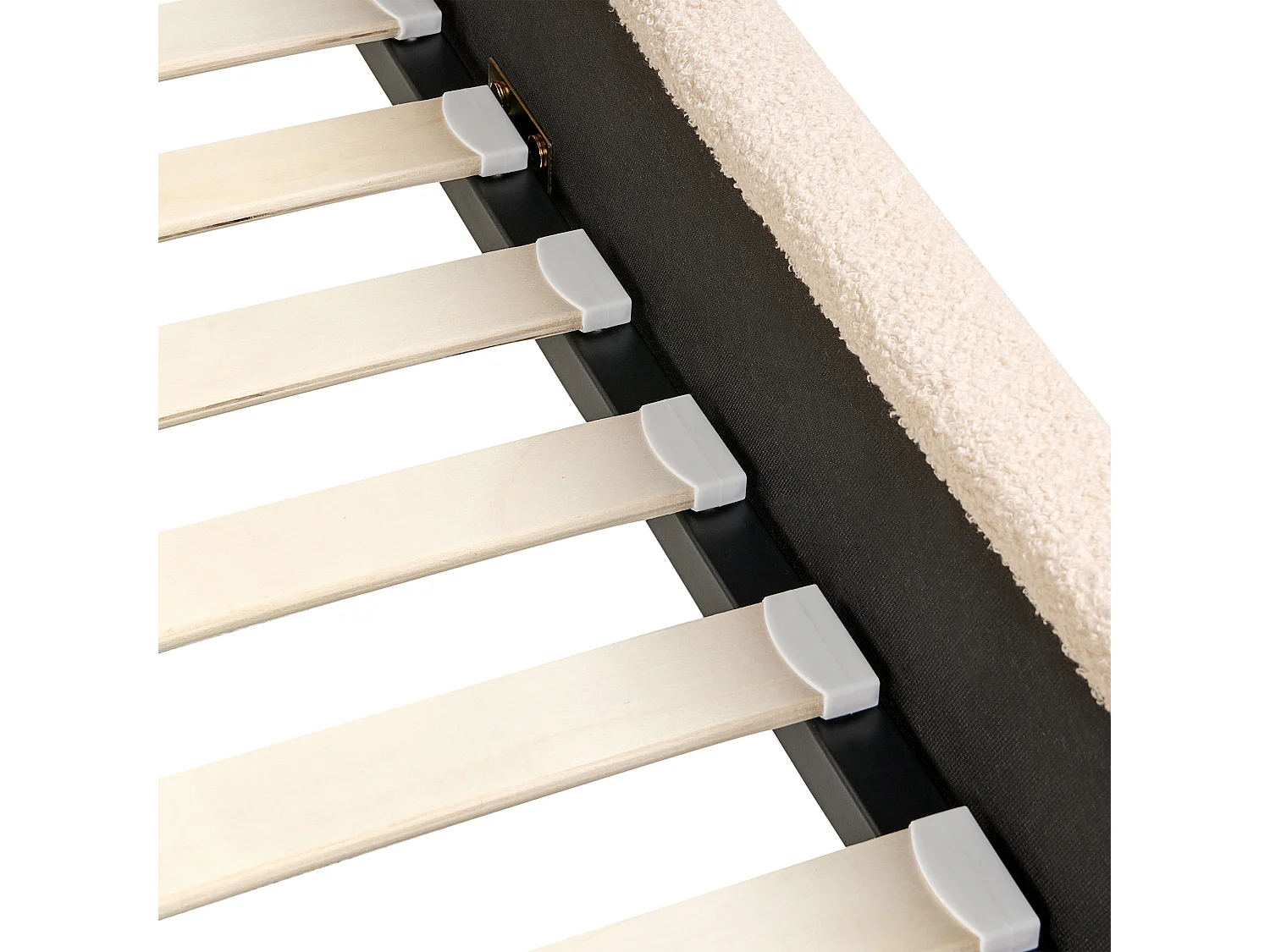 Lit avec sommier Bouclé AMBILLOU 120 x 200 cm Beige