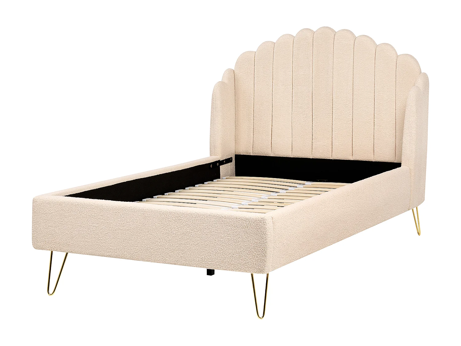 Lit avec sommier Bouclé AMBILLOU 120 x 200 cm Beige