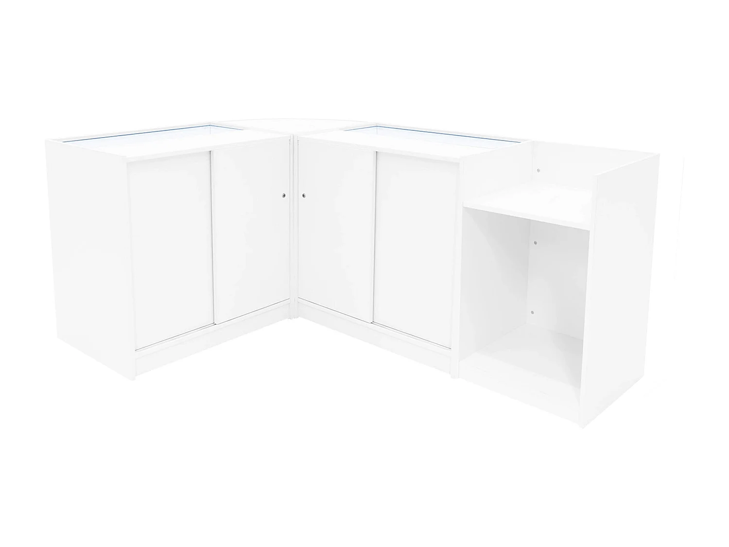 Set Mostradores Comerciales con Luz LED "EUROPA"  LM60 + B900 + C900 + TB60 – Blanco