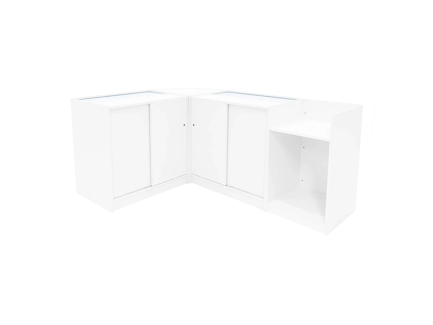 Set Mostradores Comerciales con Luz LED "EUROPA"  LM60 + B900 + C900 + TB60 – Blanco