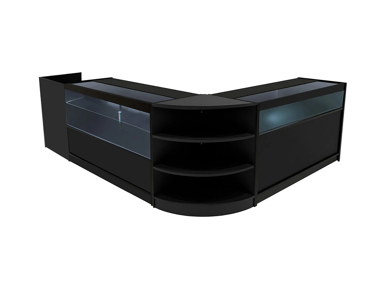 Europa LED Winkel Toonbank Set B1500, C1500, TB60 & LM60 - Zwart