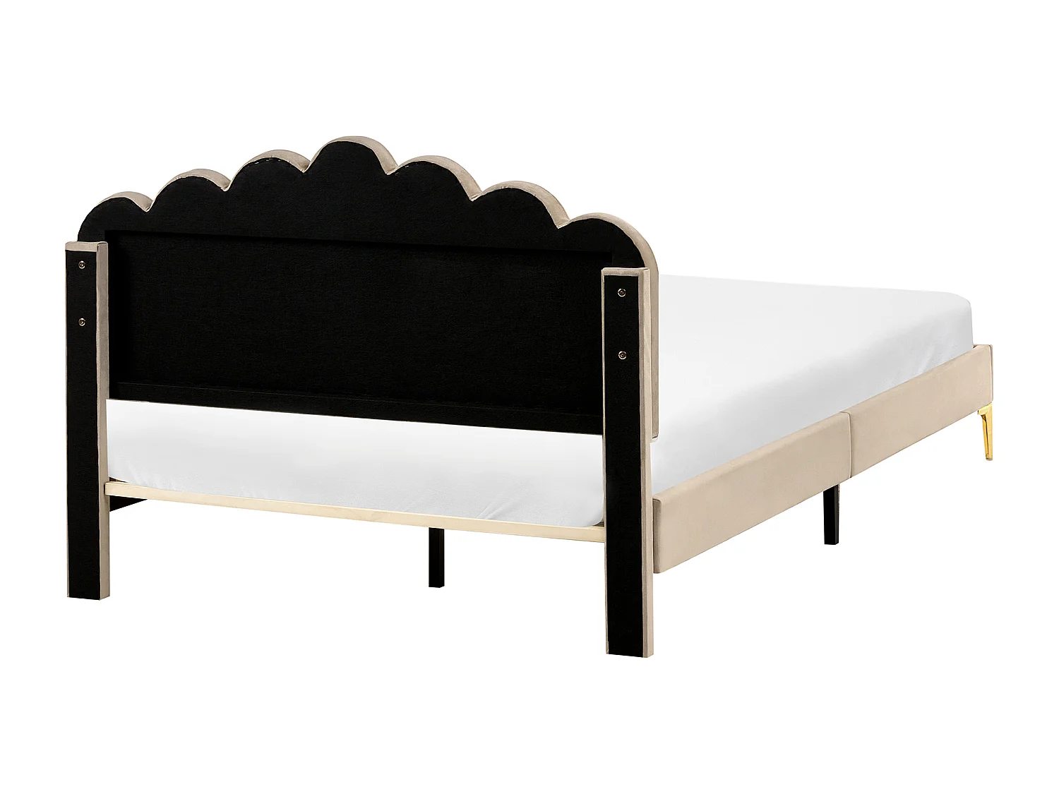 Lit avec sommier Velours SAUVIAN 140 x 200 cm Taupe