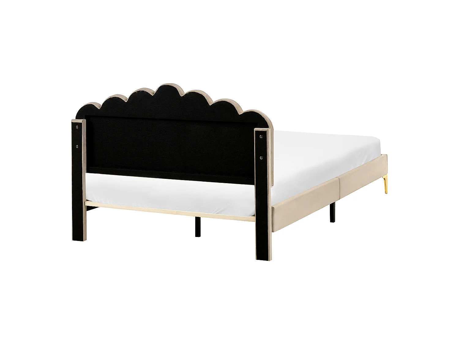 Bed Velvet SAUVIAN 140 x 200 cm (EU Double) Taupe