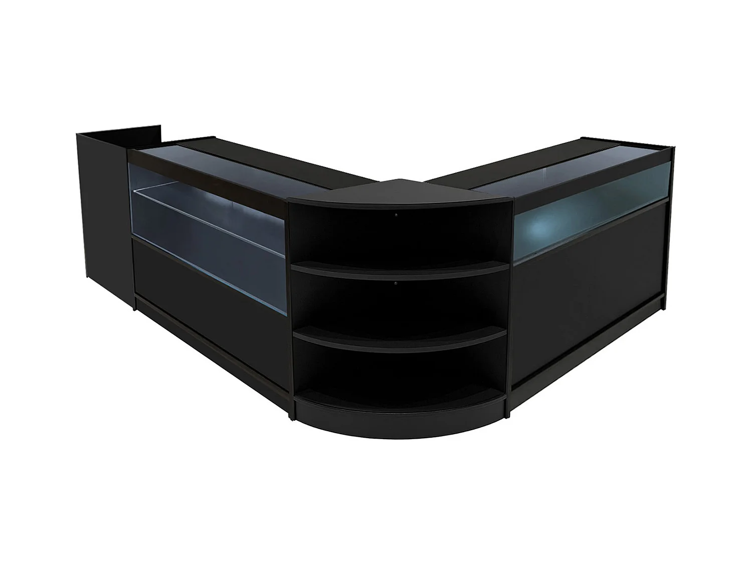 Europa LED Winkel Toonbank Set B1200, C1200, TB60 & LM60 - Zwart
