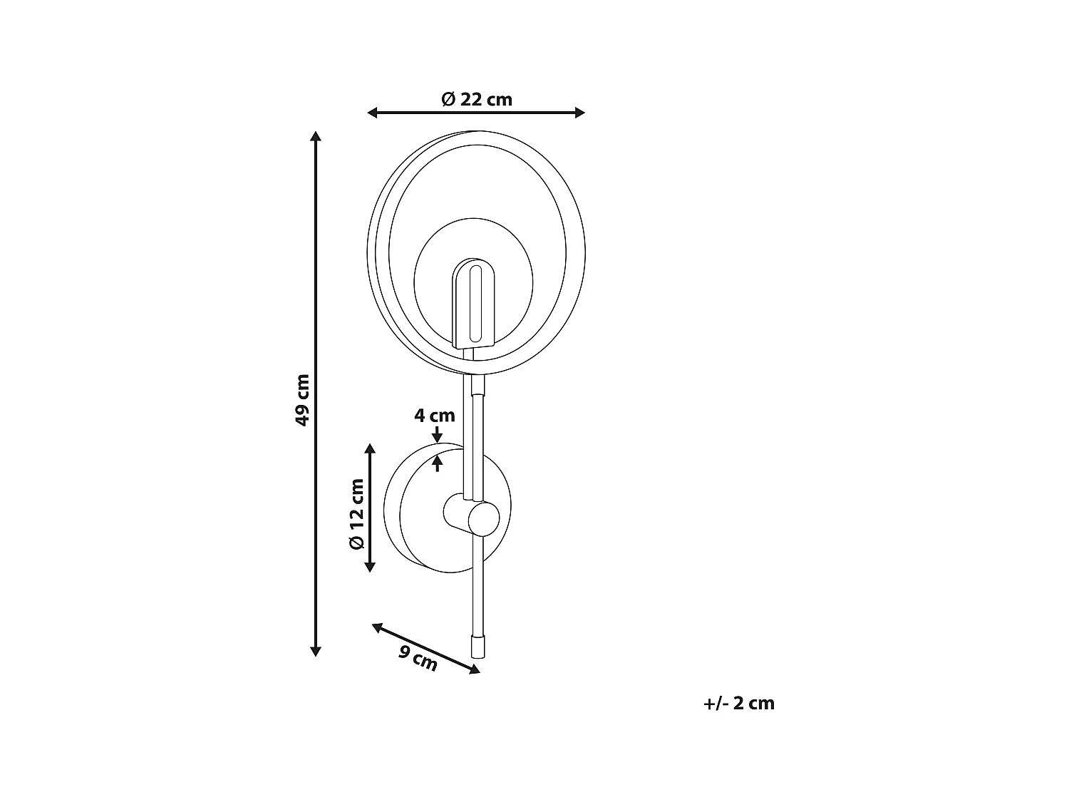 Lampe murale LED SAMBRE Métal Doré Noir