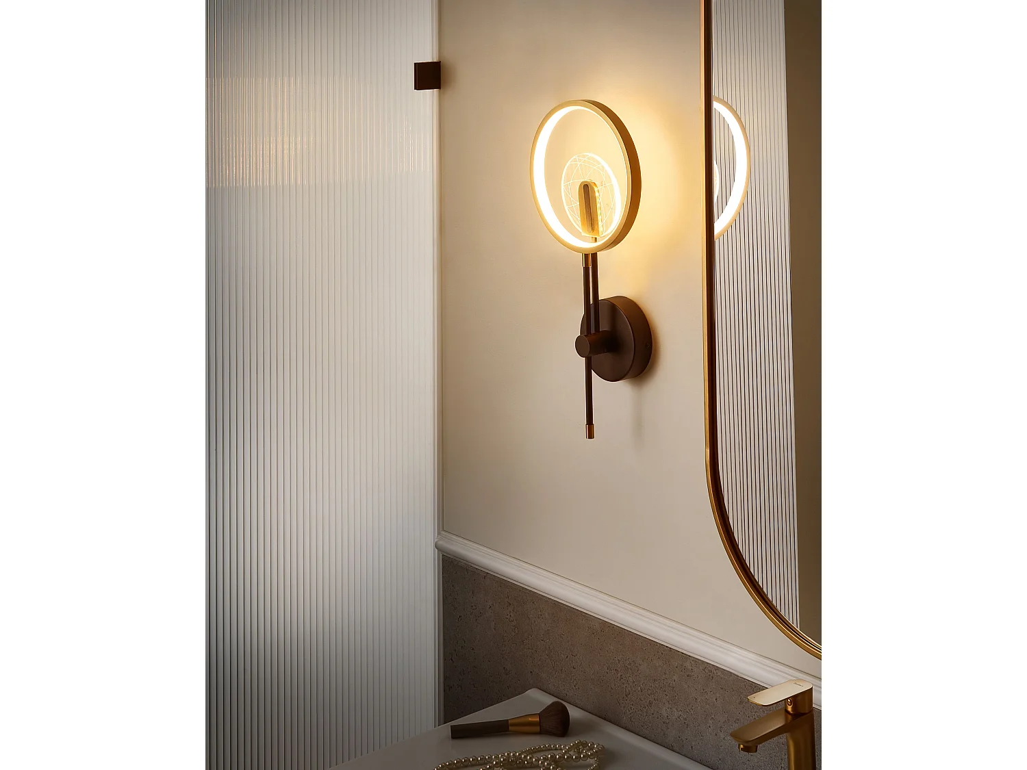 Lampe murale LED SAMBRE Métal Doré Noir