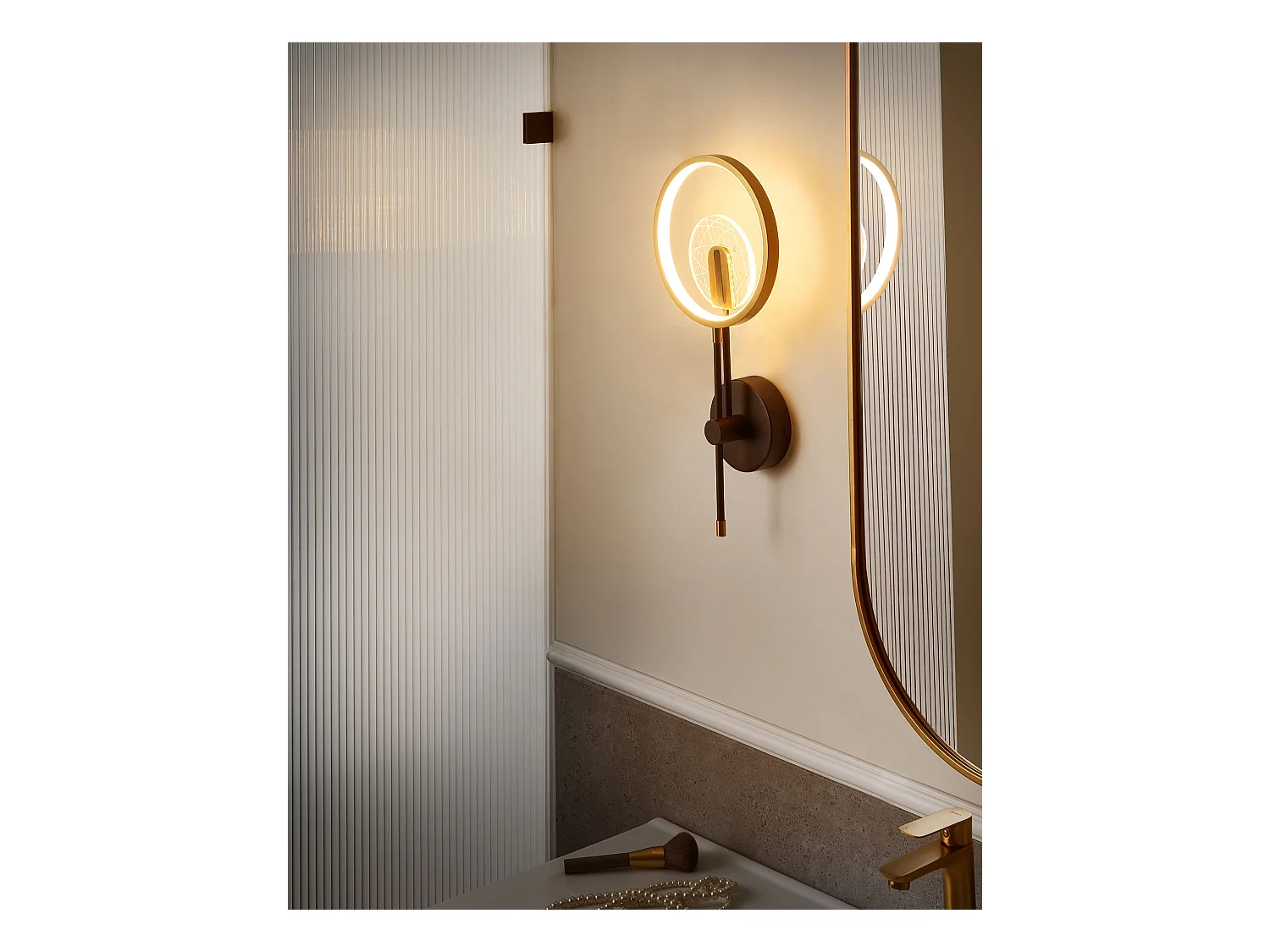 Lampe murale LED SAMBRE Métal Doré Noir