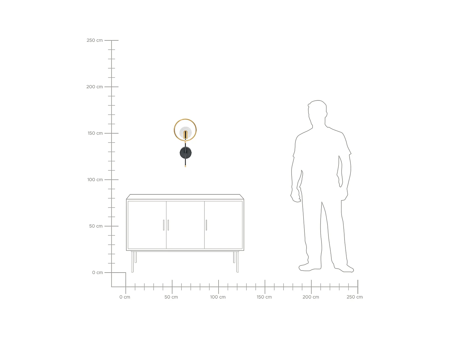 Lampe murale LED SAMBRE Métal Doré Noir