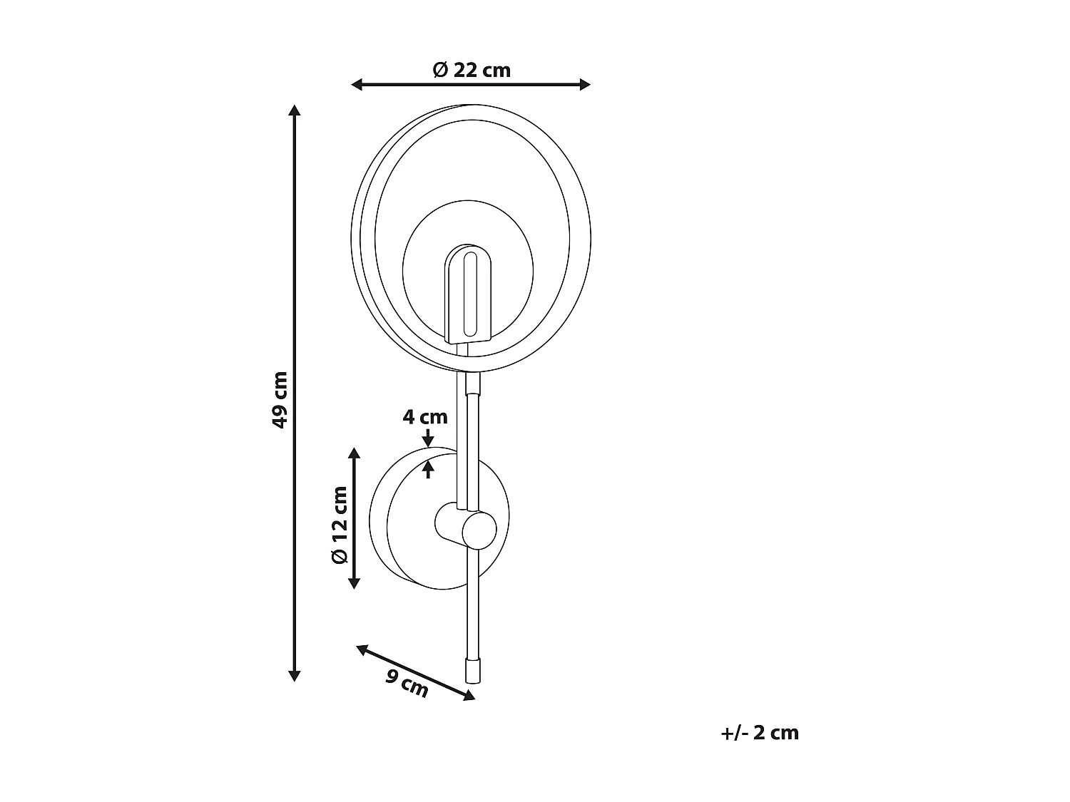 Lampe murale LED SAMBRE Métal Doré Noir